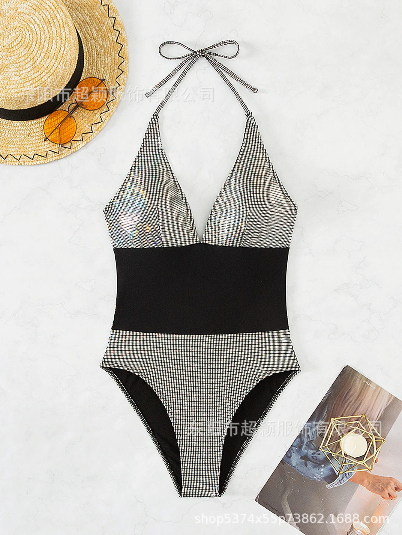 원피스 브론징 수영복 홀터넥 섹시 비치 비키니 2025 신상