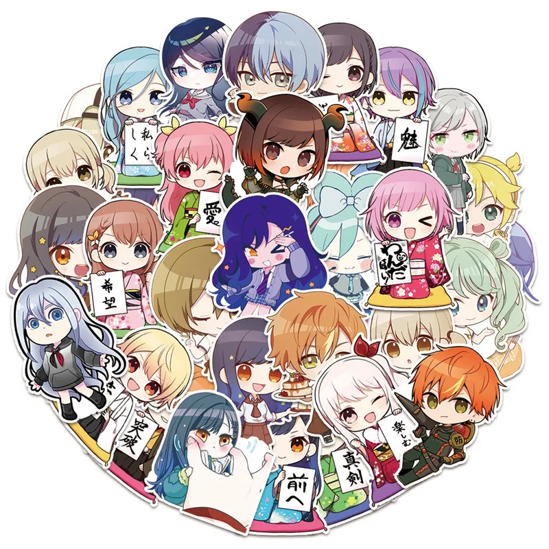 

50PCS World Plan Colorful Stage Q Version Suitcase Peripheral Handbook Water Cup Mobile Waterproof Stickers