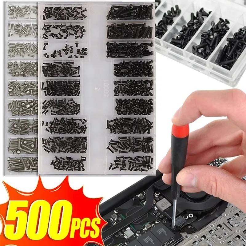 500PCS 18 Size Laptop Notebook Tiny Computer Replacement Electronic Screws Set Kit for Repair Glasses Electronic Products Phone