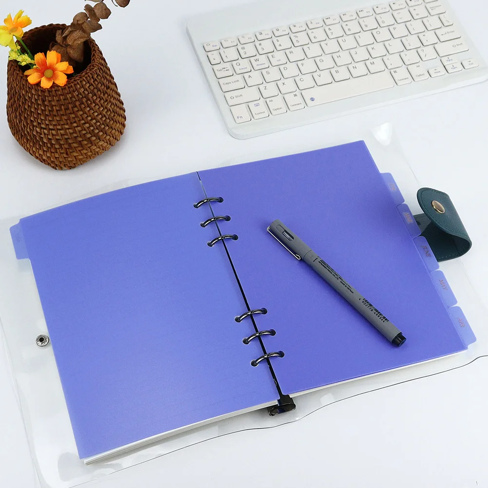 

6Pcs A5 Plastic Binder Dividers Tabs Page Separators for Notebook School Office Budget Journal Planner Supplies