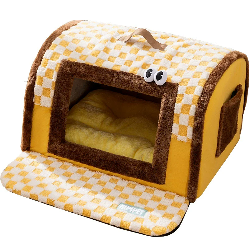 

Cute Cusion Kennels PP Cotton Fluffy Dogs Room Half-Closed Puppy Sleeping Nest Foldable Home Puppy Pet Products