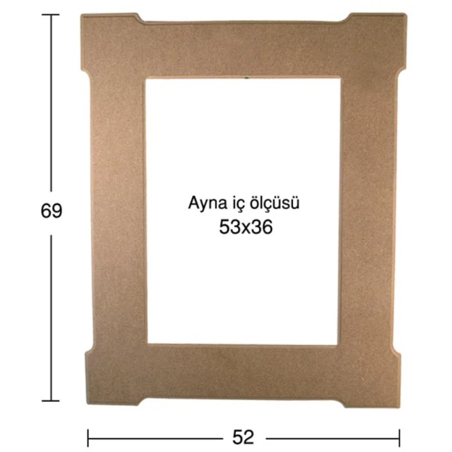 AY130 Mirror Frame, Dyeable Raw Wood Frame