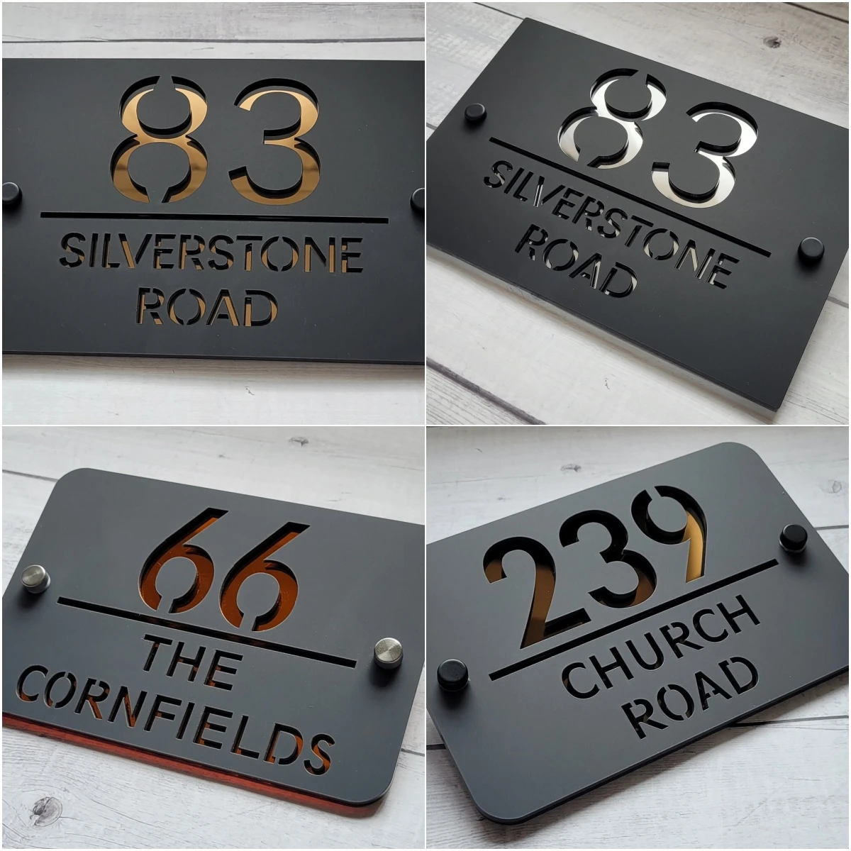

Custom Matte Black & White Laser Cut Acrylic House Number Sign Plate Outside Address Name Door For Wall Room Apartment Plaque