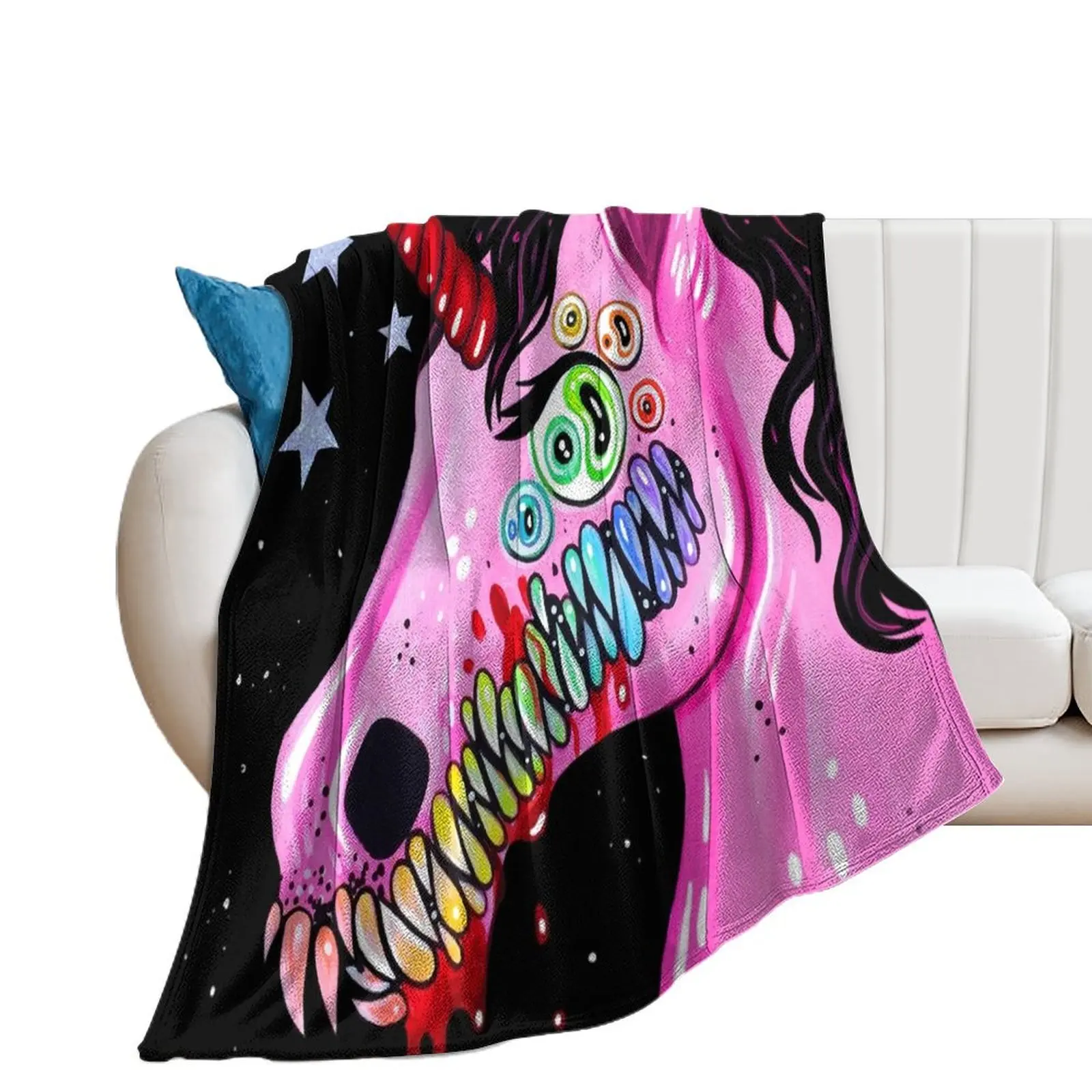 

Dark Unicorn Throw Blanket Quilt Hair Moving Sofa Blankets