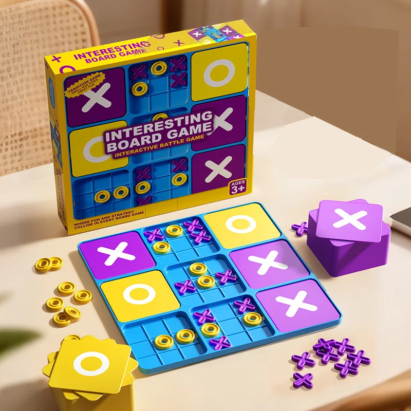 ¡Nuevo juego de mesa definitivo Tic Tac Toe 9 juegos en 1! Tablero grande y pequeño para dos jugadores XO ajedrez divertidos juguetes de escritorio niños adultos