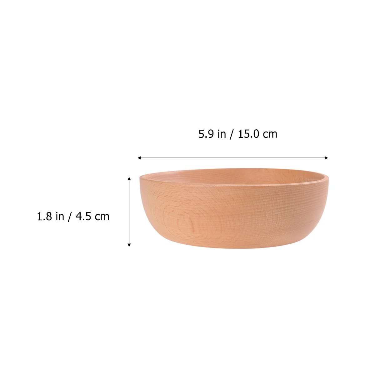 

Natural Wood Medium Round Salad Bowl Elegant Grain Eco Friendly for Home Restaurant Food Serving Wooden Salad Bowl