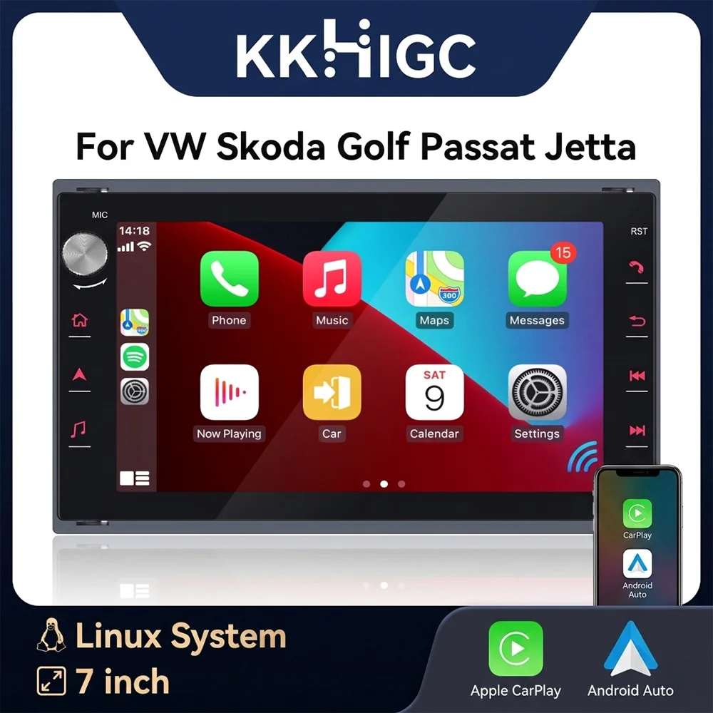 Linux Car Multimedia Player For VW Passat Golf Jetta Polo Wireless CarPlay Android Auto DSP Retain OEM IDrive Plug and Playplf