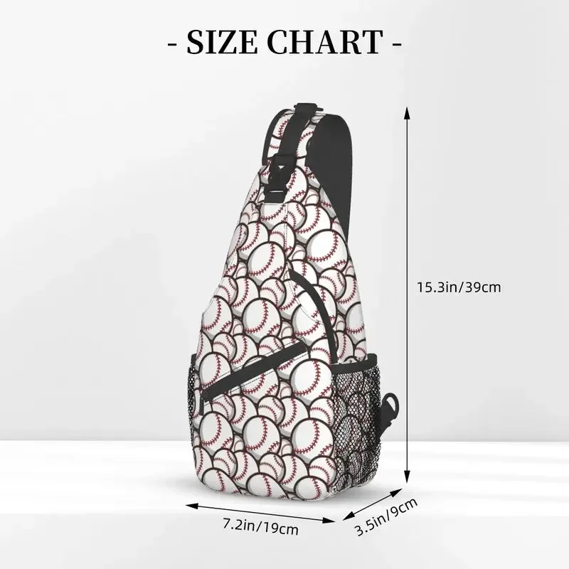 Baseball Softball Ball Sport Pattern Sling Chest Bag Custom Shoulder Crossbody Backpack for Men Traveling Daypack