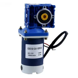 12V/24V DC Worm Gear Reducer Motor 120W NMRV40 Turbine Reduction Engine Gearbox RV40 Self-Locking Low Speed Adjustable CW CCW