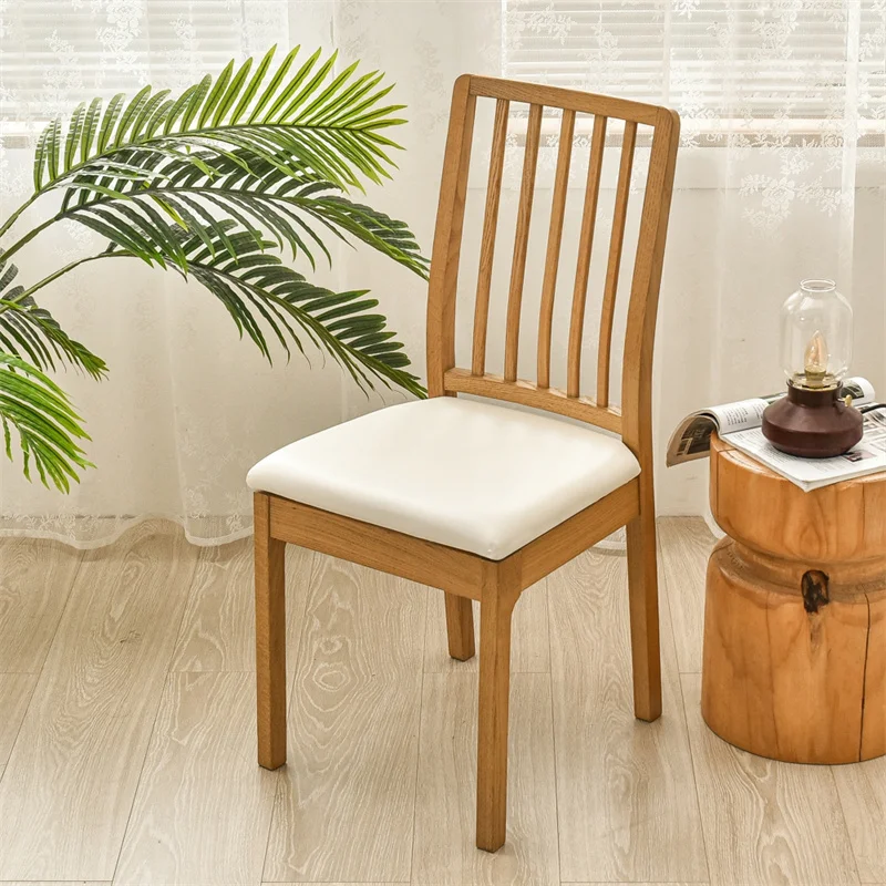 Wasserdichter Stuhlkissenbezug für Küche, Esszimmer, Ledersitzbezug, Esszimmerstuhl-Sitzkissenbezug, einfarbig – Detail 34