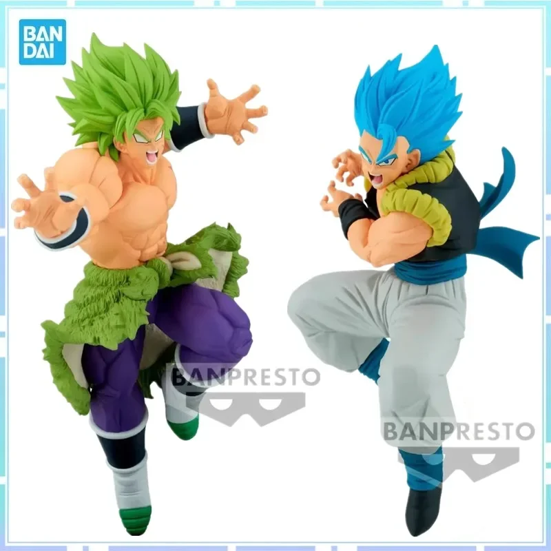 Bandai Original Banpresto Anime Dragon Ball Match Makers Gogeta SSG Blue Super Broly Action Figure Model Collectible Toys