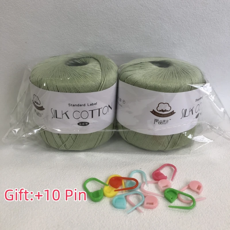 2PCS Seide Spitze Baumwolle Milch Häkeln Garn Baby Handgestrickte Warme Weiche Strickgarn für Hand Stricken Liefert Kreuz stich