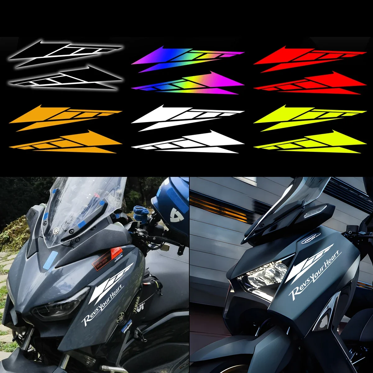 Motorcycle Front Fender Comb Pull Flower Decal Reflective Motorbike Tail Box Body Decal For YAMAHA SMAX XMAX TMAX