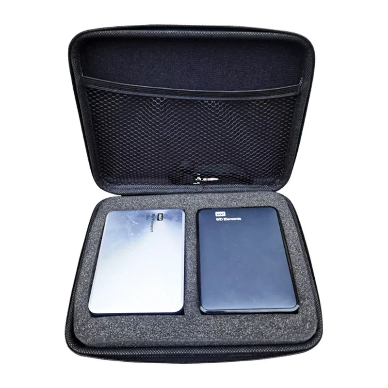 

Жесткая противоударная сумка для переноски с двумя 2,5-дюймовыми жесткими дисками, чехол из губки для хранения пенопласта для элементов Seagate/Western Digital/WD/моего паспорта