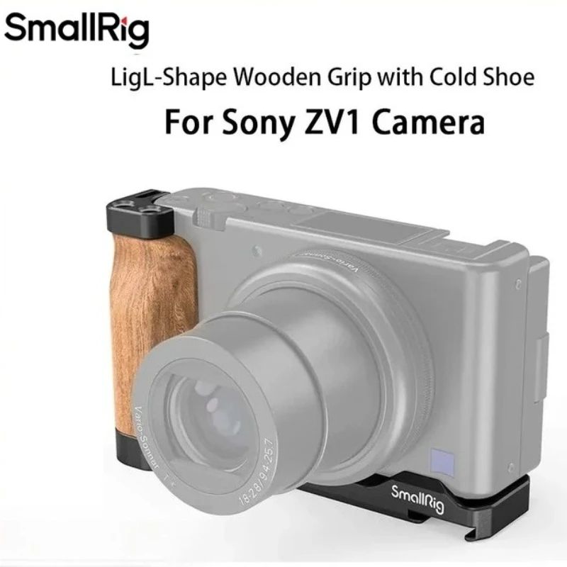 smallrig-zv1-camera-vlog-rig-l-shape-wooden-grip-2936-with-cold-shoe-for-sony-zv1-camera-vlogging-accessories