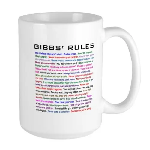 

Кружка 11 унций с надписью NCIS gibb's Rules, керамическая чашка для кофе и чая, подарок