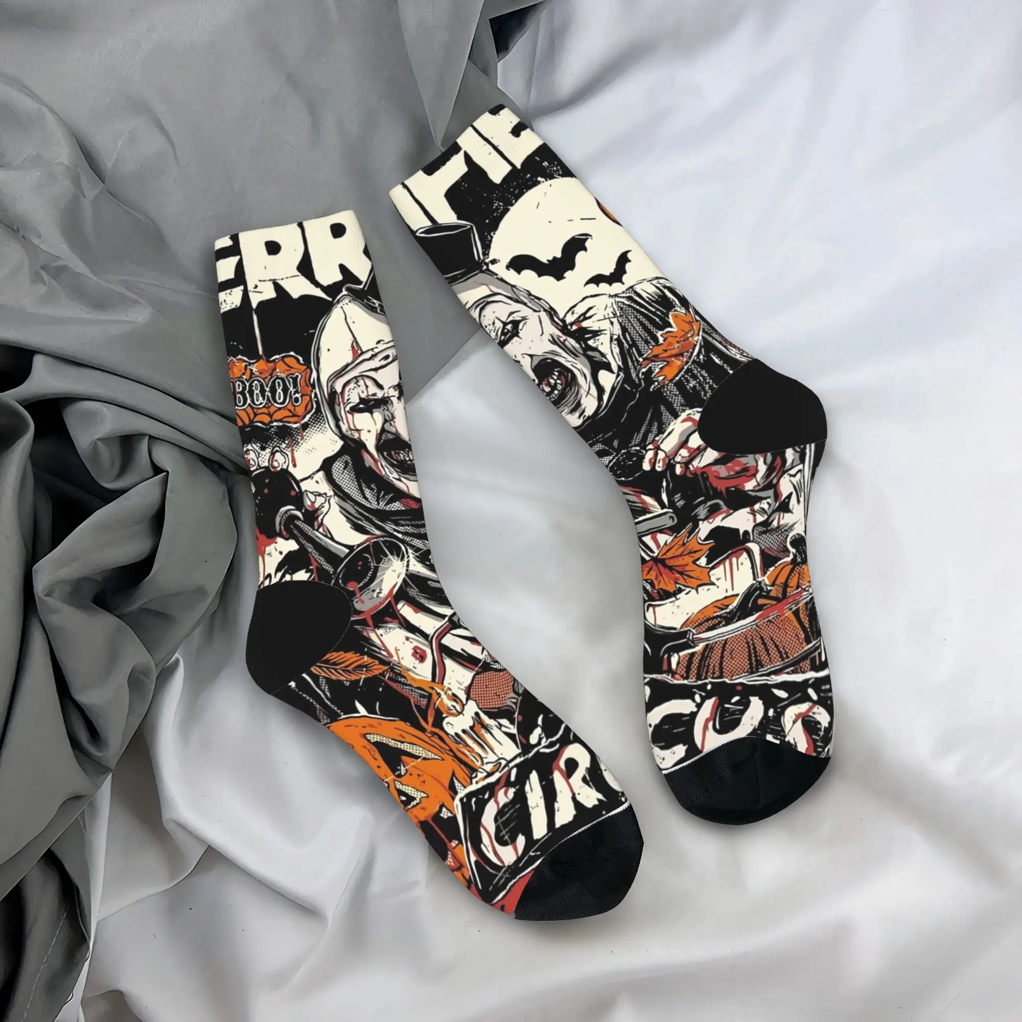 

Носки на Хэллоуин в стиле ретро с ужасами, зимние чулки, винтажные удобные носки для пар, уличные нескользящие носки на заказ