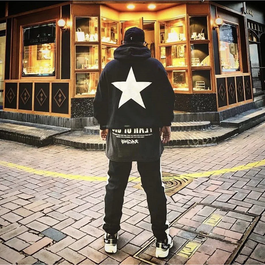 Stars pattern Men Women Spring and Autumn 2024 casual sweater Street hoodie knit retro hip hop knit hoodie retro pullover