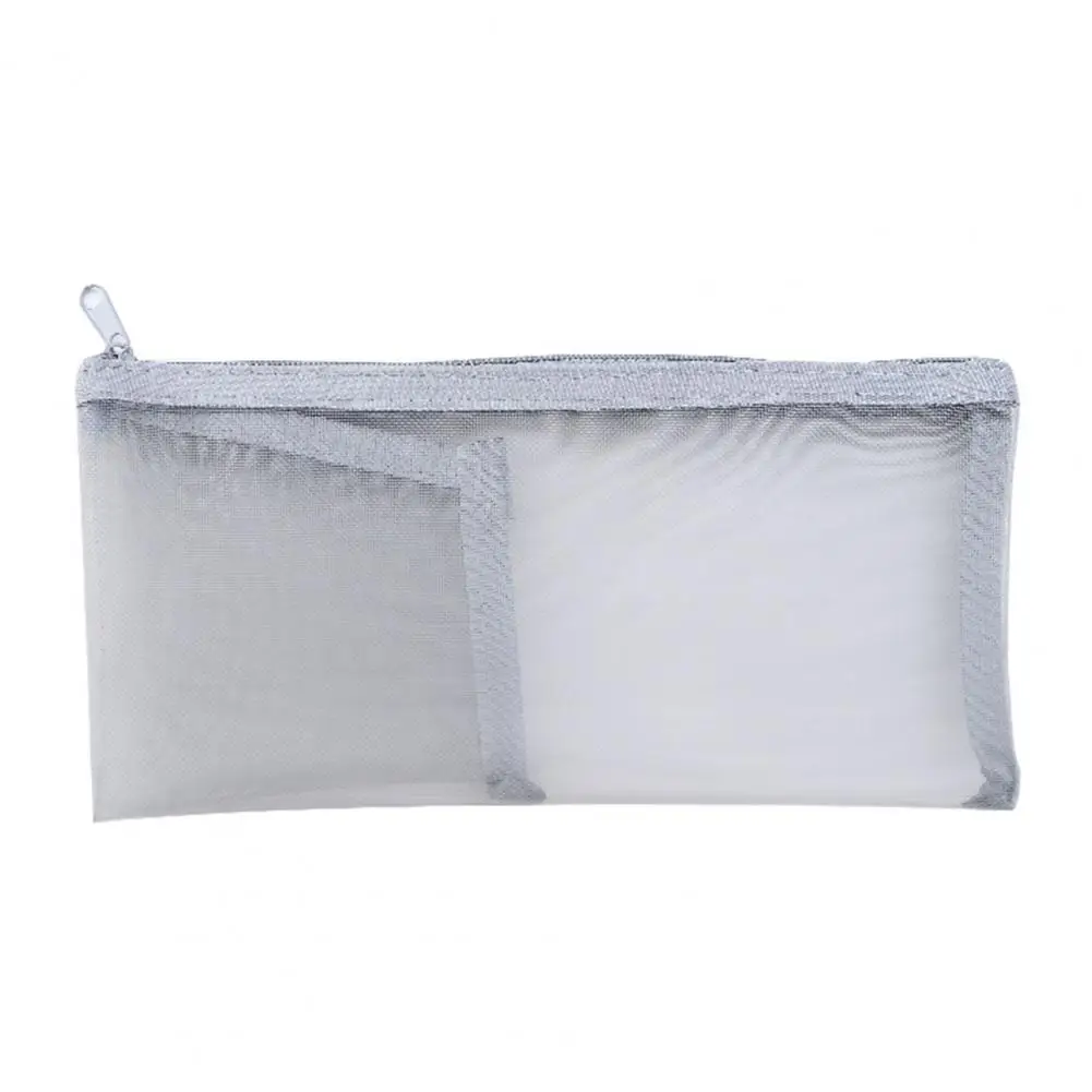 Сетчатый пенал Сетчатый пенал на молнии Сетчатые сумки Набор кистей для макияжа Организация канцелярских принадлежностей в домашнем офисе Путешествия Твердый