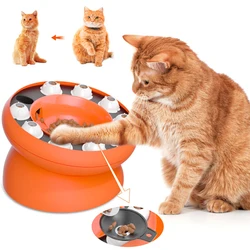 Gamelle multifonctionnelle pour animaux de compagnie, jouet de puzzle pour chat, bol à alimentation lente, ralentissement coule amusant, protection du cou du chaton, design incliné rajeunissant