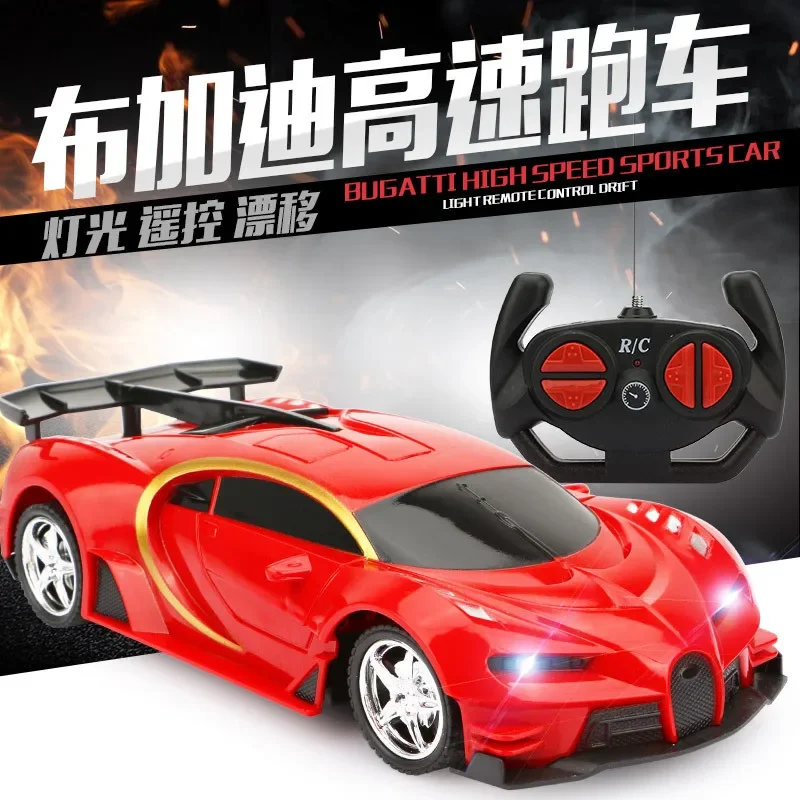 Rc cars 1:18 Bugatti red Sports car children\'s Resistance to Falling and Collision four-channel Classic Red car Toy for kids