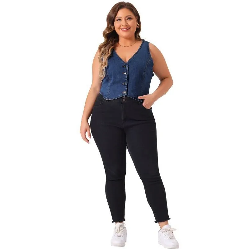 

Washed Denim Vest Top B 77371 Cross-Border Foreign Women's Fashion Inner Wear Regular Length Inner Tank Top Other Material 100%