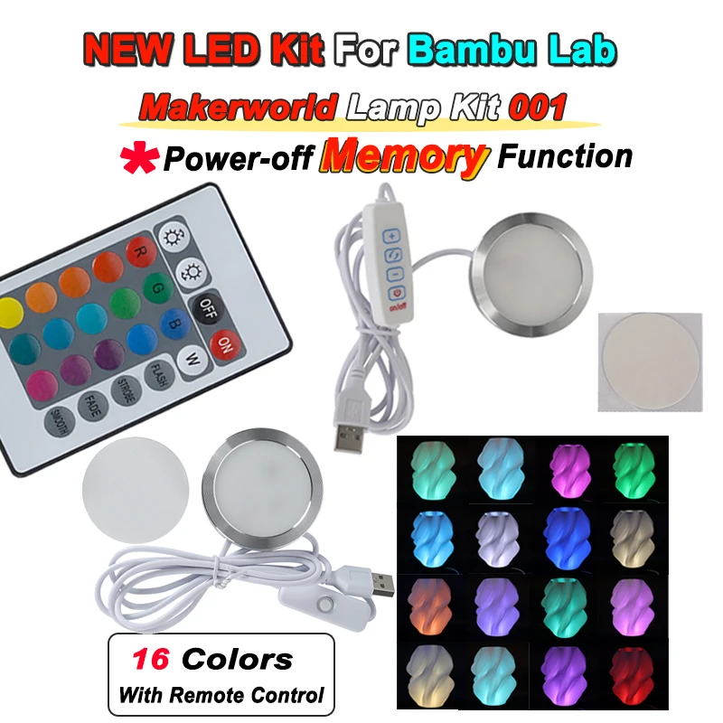 For Bambu Lab x1p1 Led Lamp Kit 001 Memory Function Bambulab Light Kit Led Light Parts Model 3d Printing Parts accessories