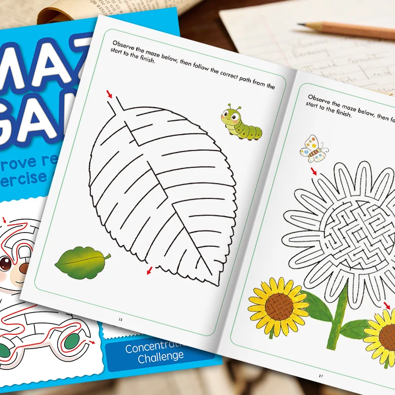 32 Pages of Colorful Maze Patterns Children's Fun Maze Drawing Book Activity Book, Improving Pen Control Logical Thinking image 5