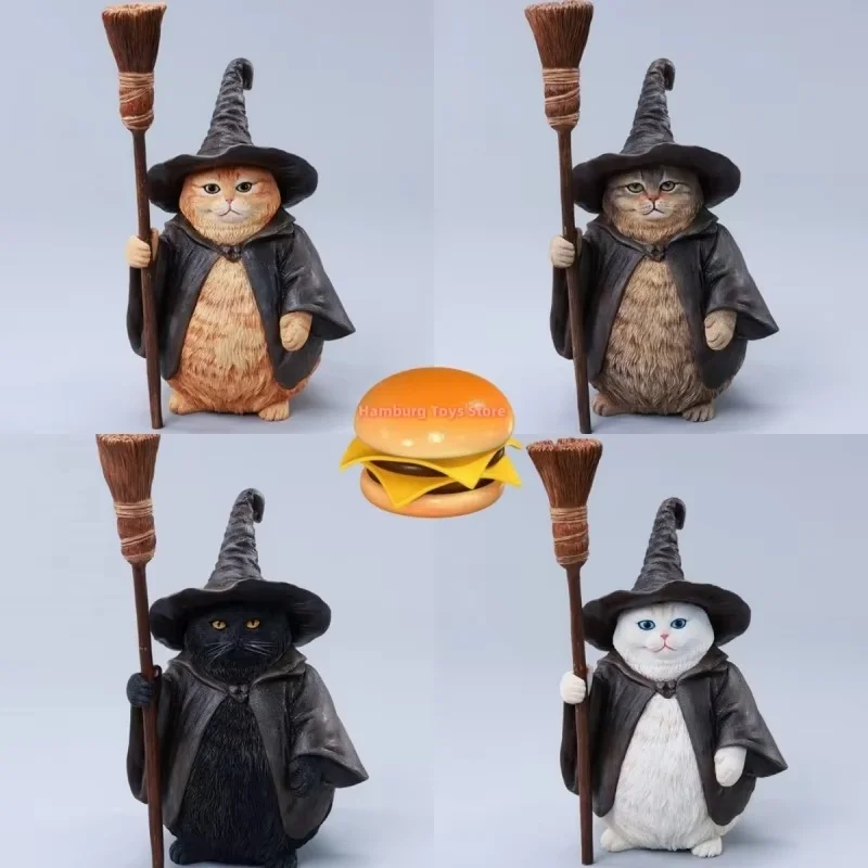 JXK 마법사 고양이 JXK-CS02 12인치 동상 피규어 컬렉션 선물에 적합한 정적 동물 모델 피규어