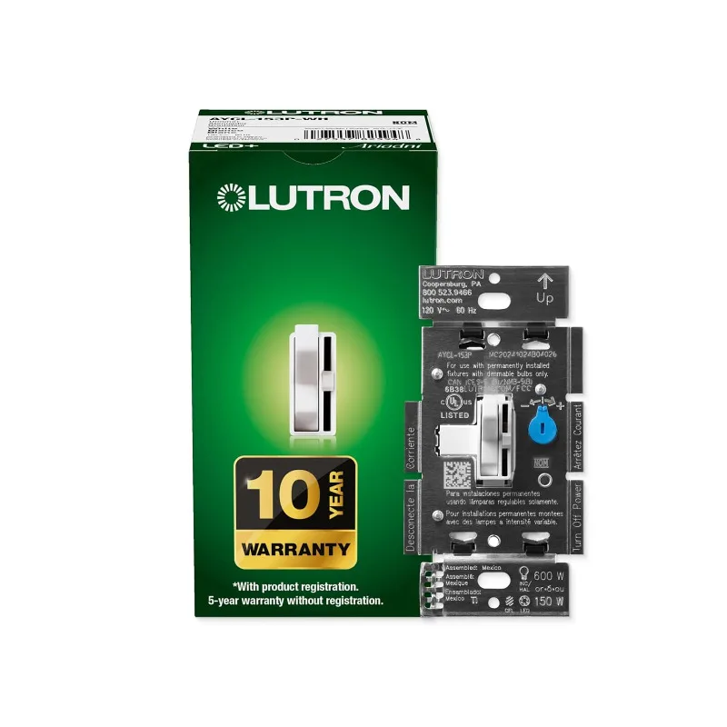 

Lutron Ariadni/Toggler LED + диммер для светодиодов с регулируемой яркостью, галогенным и ладовым диммером, 150 Вт, однополюсный/3-Wa
