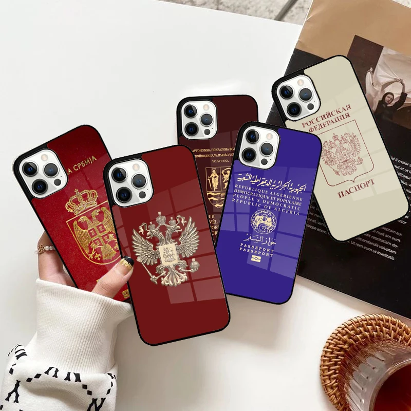 Algerian Russia Serbian Passport Phone Case Strong Magnetic for iPhone 15 16 14 13 Pro Max 11 12 Mini Magsafe Wireless Charging