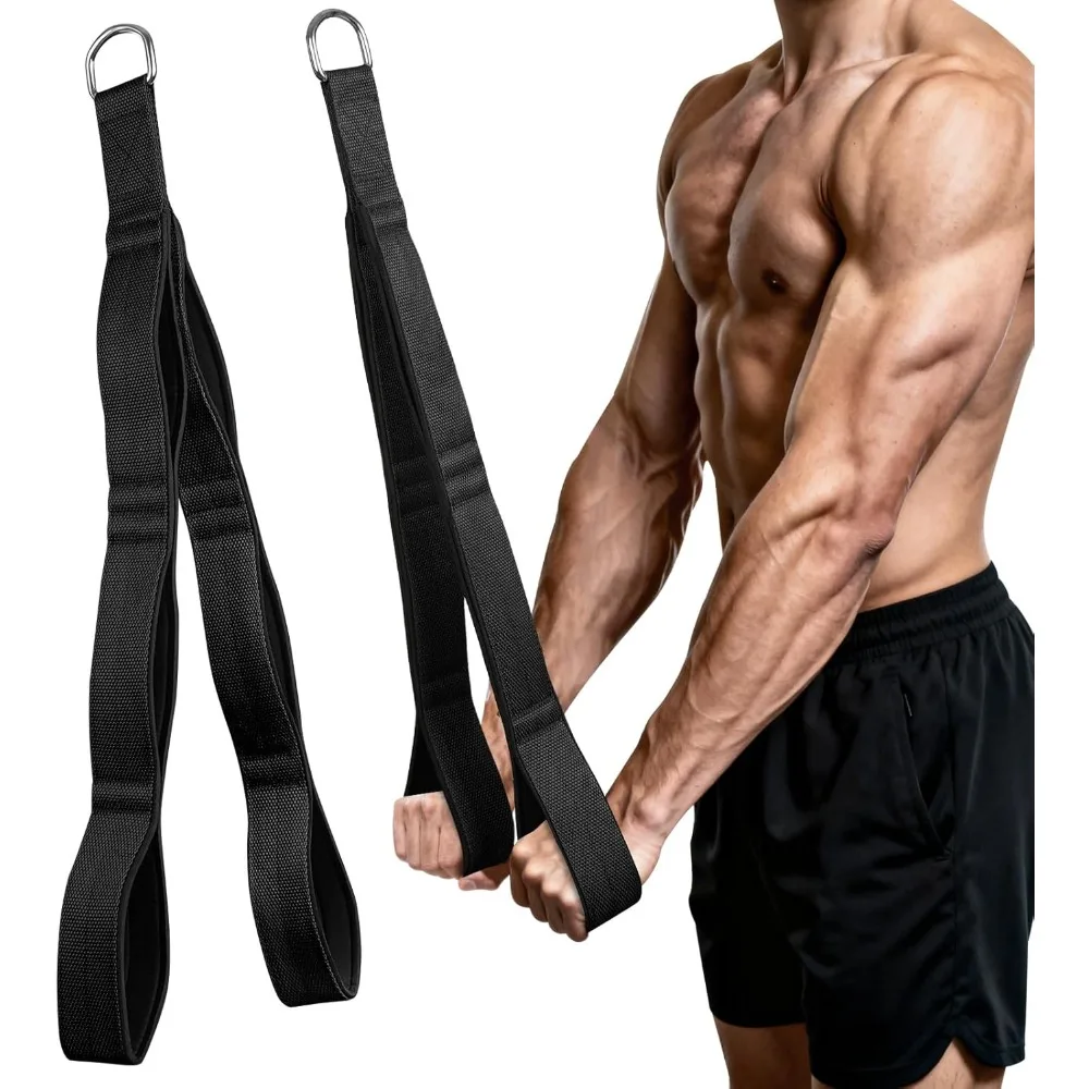 Tricep Rope Cable Machine Attachment, 3 Adjustable Grips Heavy Duty Nylon Gym Accessory for Tricep Pushdown & Lat Pulldown