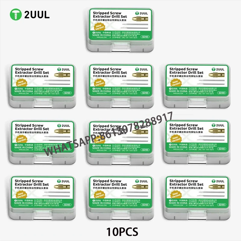 

10PCS 2UUL 2.35mm SD90 Alloy Sliding Thread Drill Bit for Stripped Screw Removal Easy Reverse Out Damaged Screws Tools