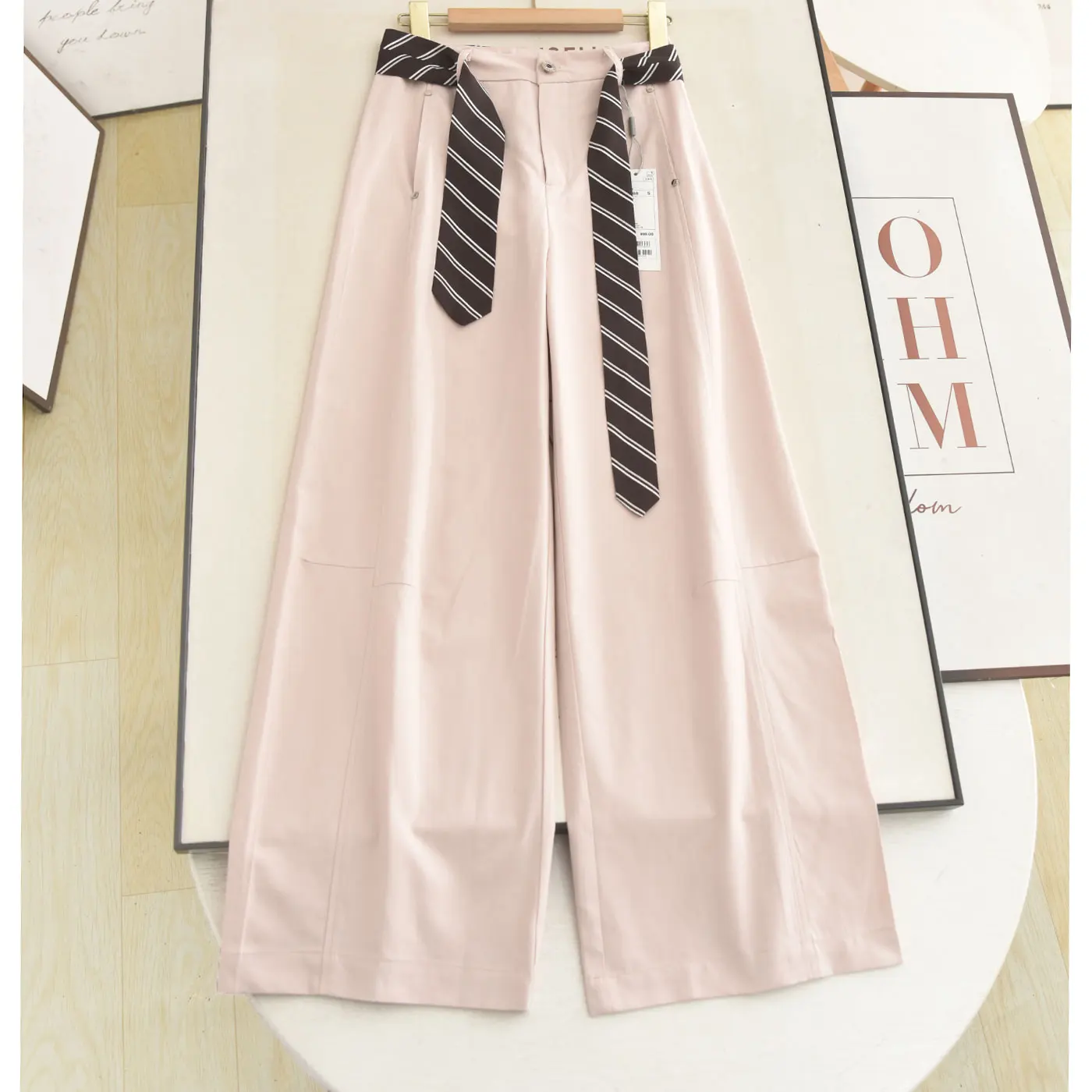 

High Waist Wide Leg Casual Pants Loose Fit Belted Comfortable Style Women's Summer 2026 Fashion Trend Loose Sensation