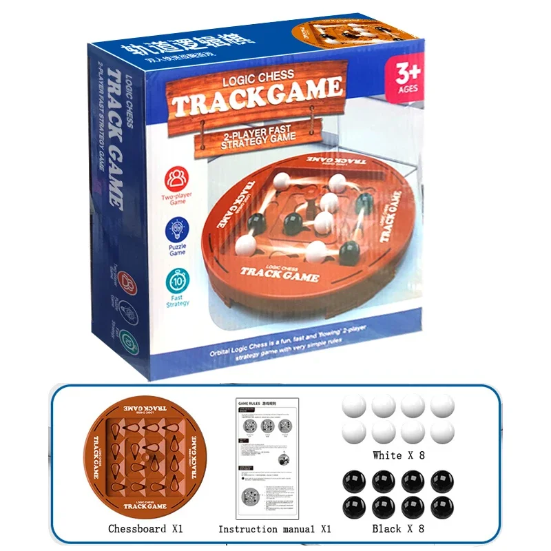 Lustiges 4-in-1-Reihe-Track-Logik-Schach-Dual-Verbindungsbrettspiel-Spielzeug für Kinder, Denktraining, Gehirn-Steigerung der Intelligenz, Spielzeug