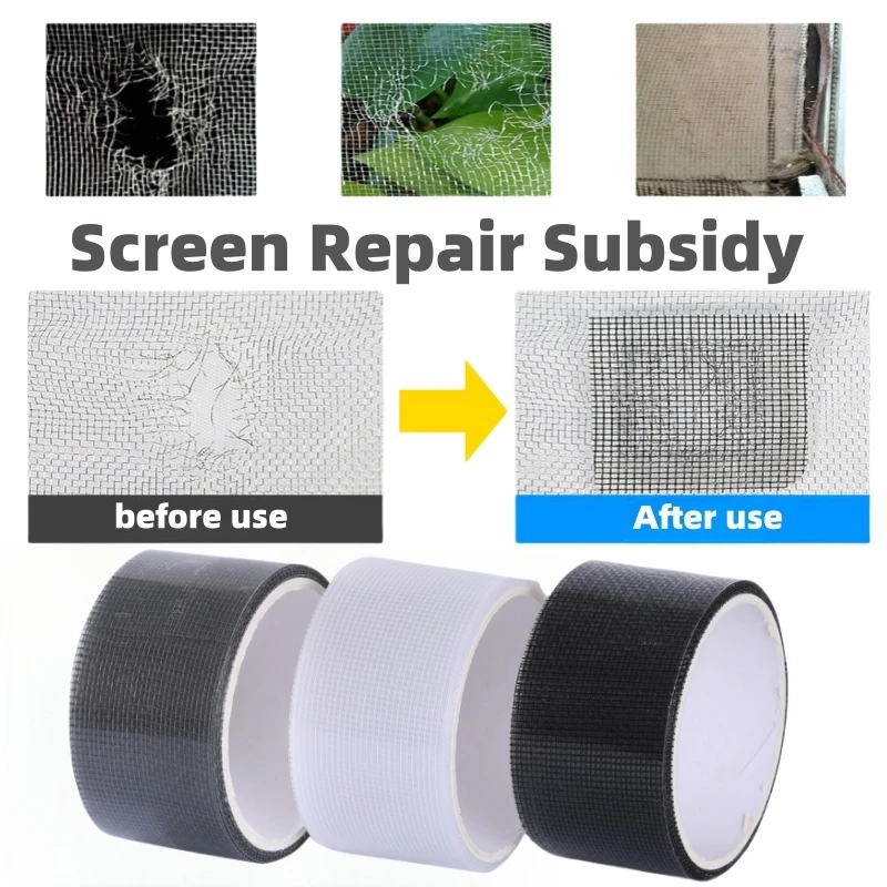 Screen Window Repair Patch Self-adhesive Transparent Mesh Tape for Household Mosquito Repellent Fiberglass Tape To Repair Holes