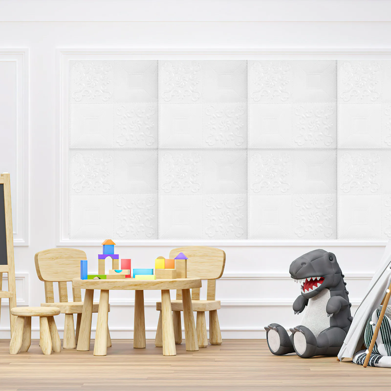 20Pcs Self Adhesive Brick Wall Tiles 3D Foam Peel Stick Wall Panels for Home Kitchen Bedroom Decoration Decorative Tile Stickers