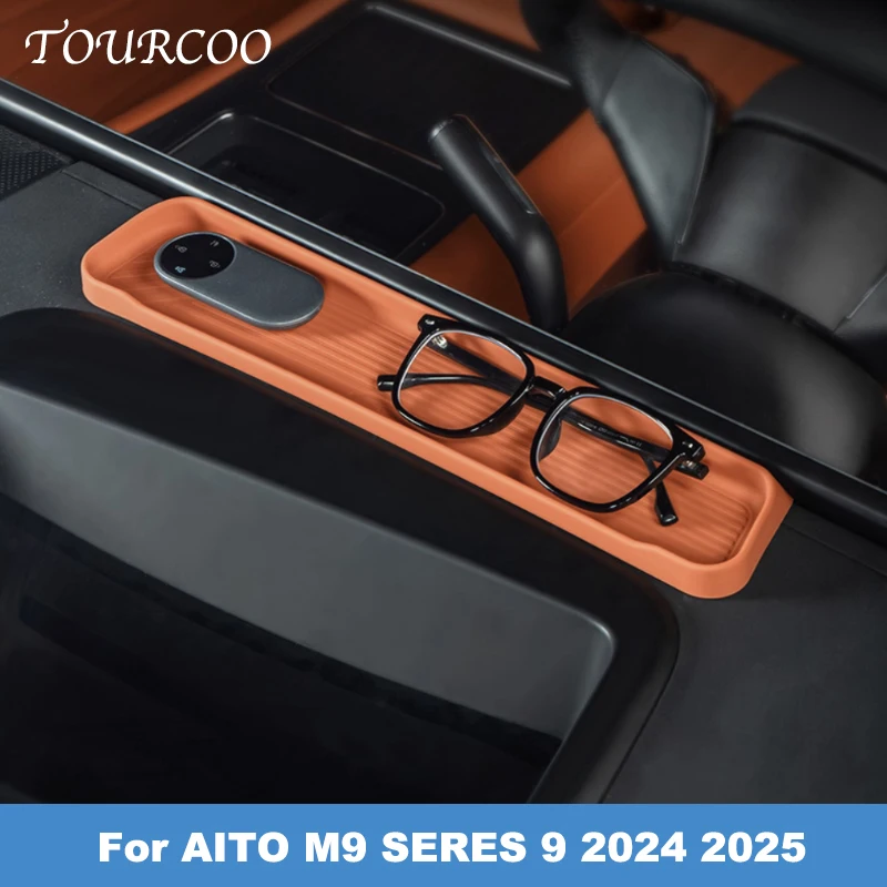 

For AITO M9 SERES 9 2024 2025 Car Central Control Navigation Behind Screen Storage Box Dashboard Organizer Non-slip Tray