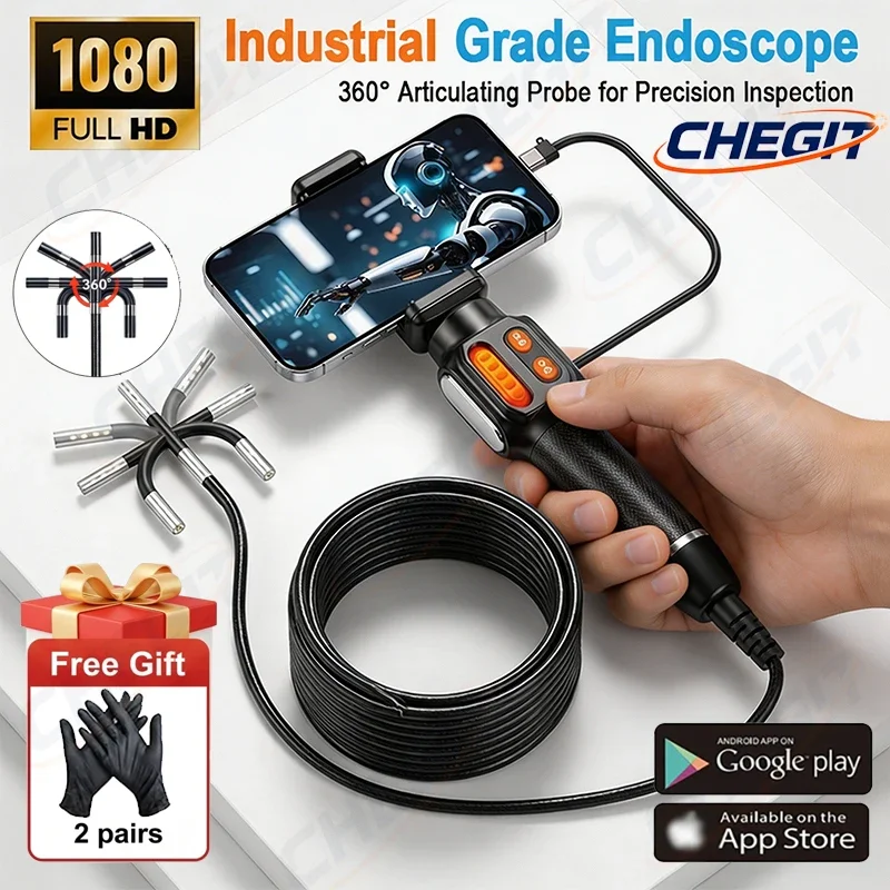 

HD 6mm Lens 360 ° Rotation Endoscope Camera Inspection Boescope Camera Waterproof IP67 for Automotive Car IOS Android Auto repai