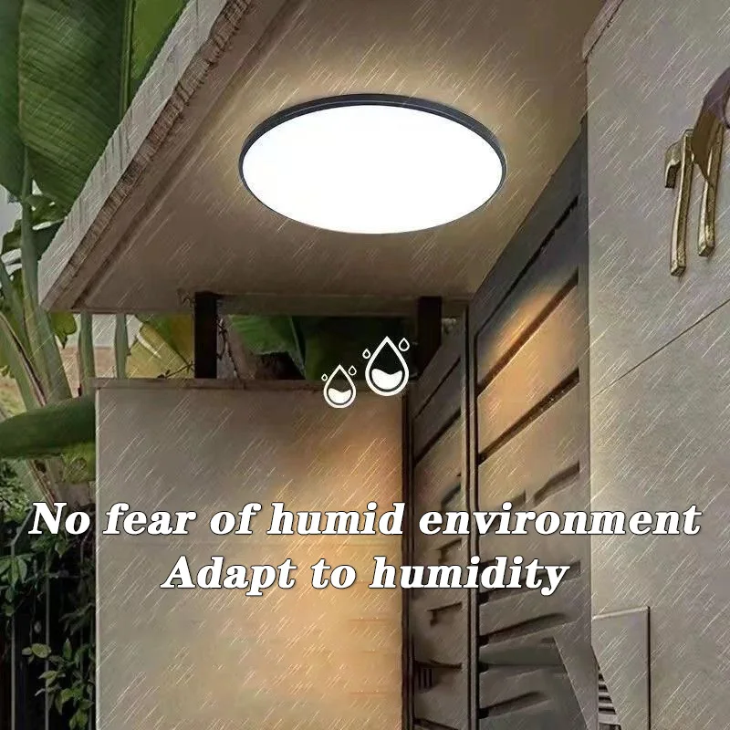 Luz de baño luces de techo Led impermeables 18W 30W 40W lámpara de techo Led redonda para cocina sala de estar balcón inodoro 110V 220V