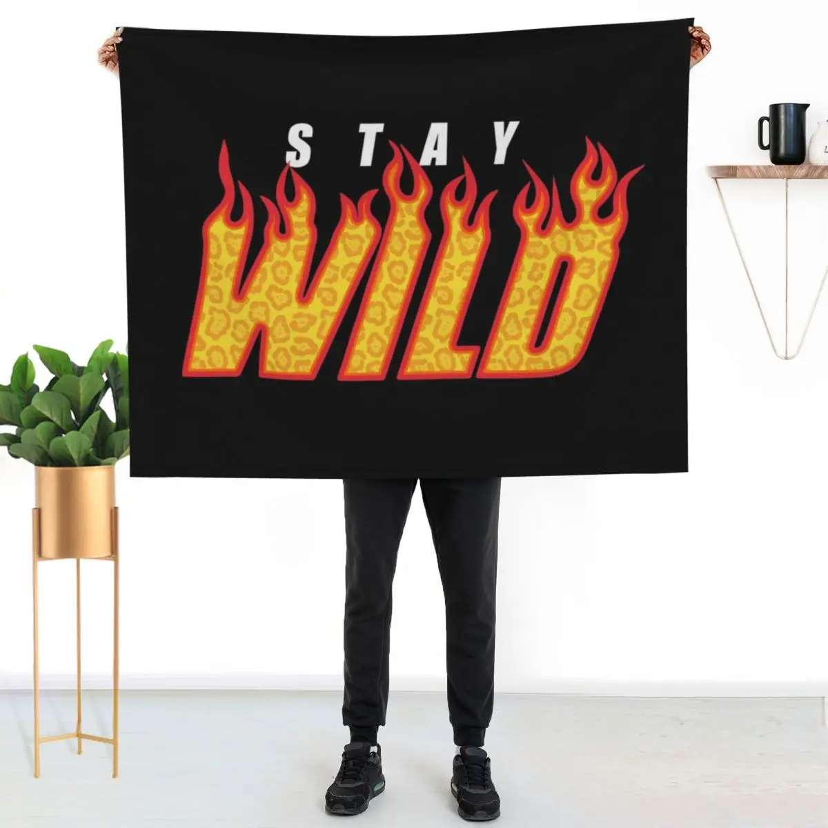 Stay Wild Fire Ben Azelart Throw Blanket Air Conditioner Soft Blanket for Office Home