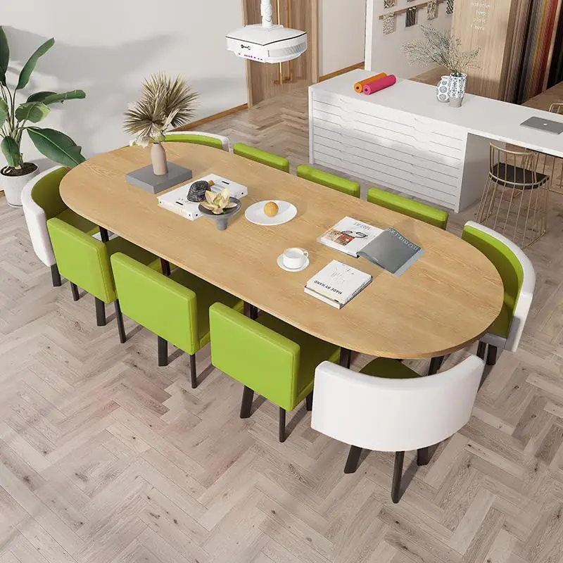 Oval Conference Long Table Simple Modern Conference Room Table and Chair