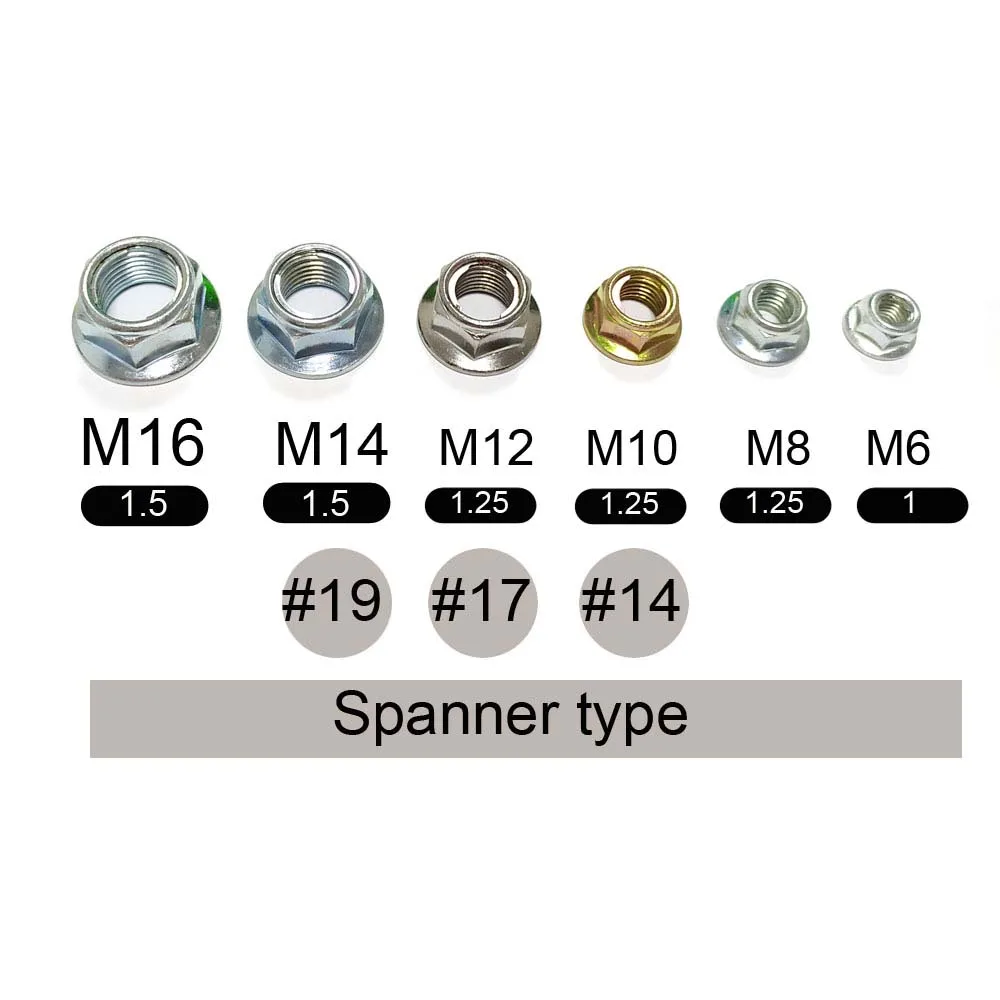 Motorcycle Flywheel Magneto Nut M6 M8 M10 M12 M14 M16 Front/middle/rear Shaft Nut for GY6 Scooter ATV Moped 139QMB 157QMJ 152QMI