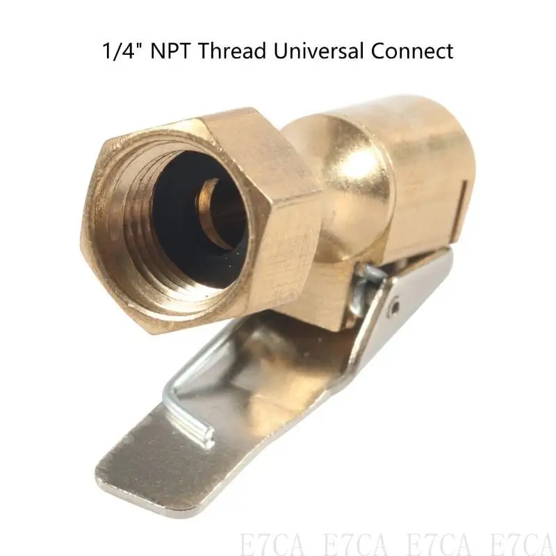 E7CA -Reifenluft -Chuck mit Clipadapter Messing -Verriegelungs -Reifen -Inflator -Düsenadapter