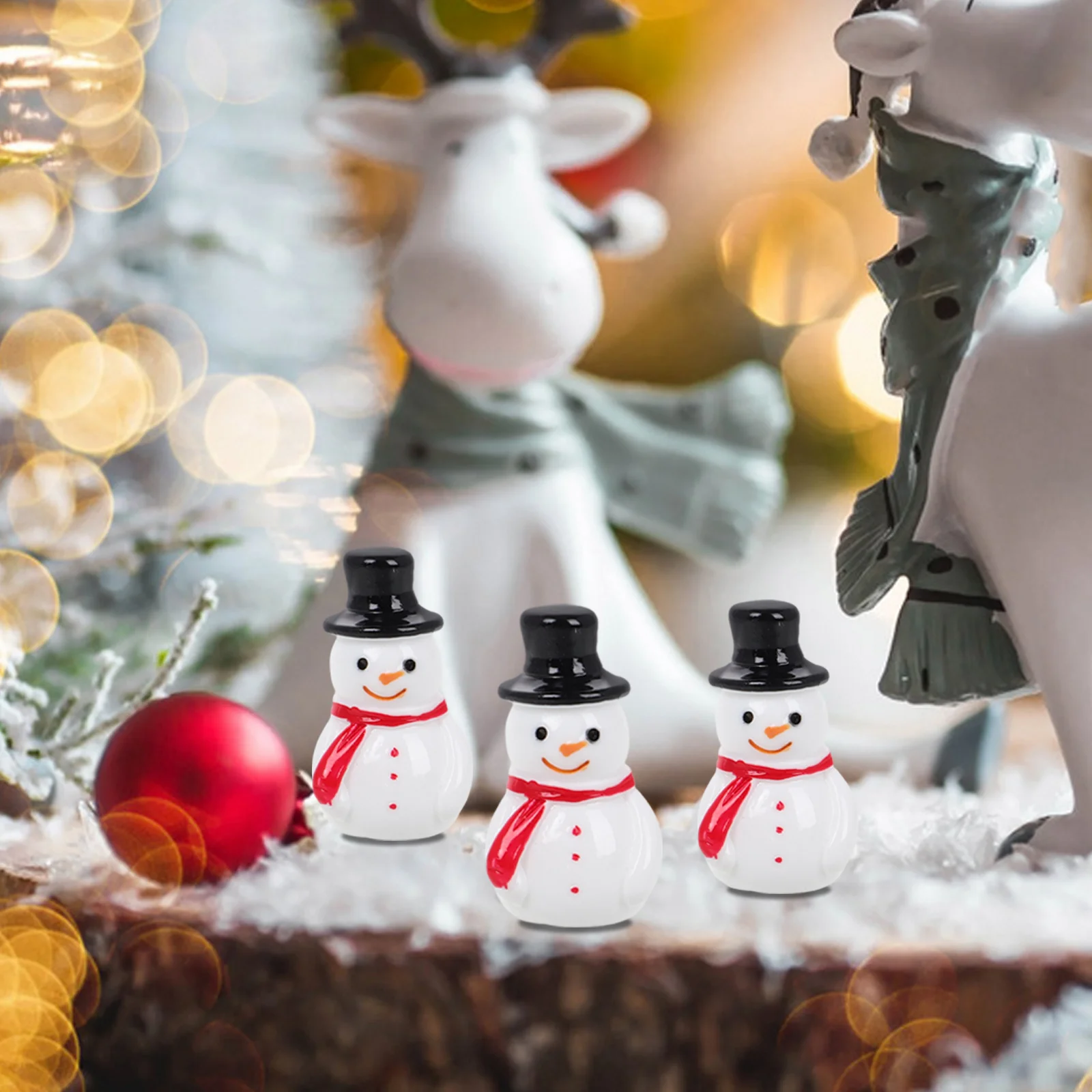 

30Pcs Mini Resin Christmas Ornaments Santa Claus Snowman Tree Decor DIY Garden Figurines Home Landscape Globe Xmas Decoration