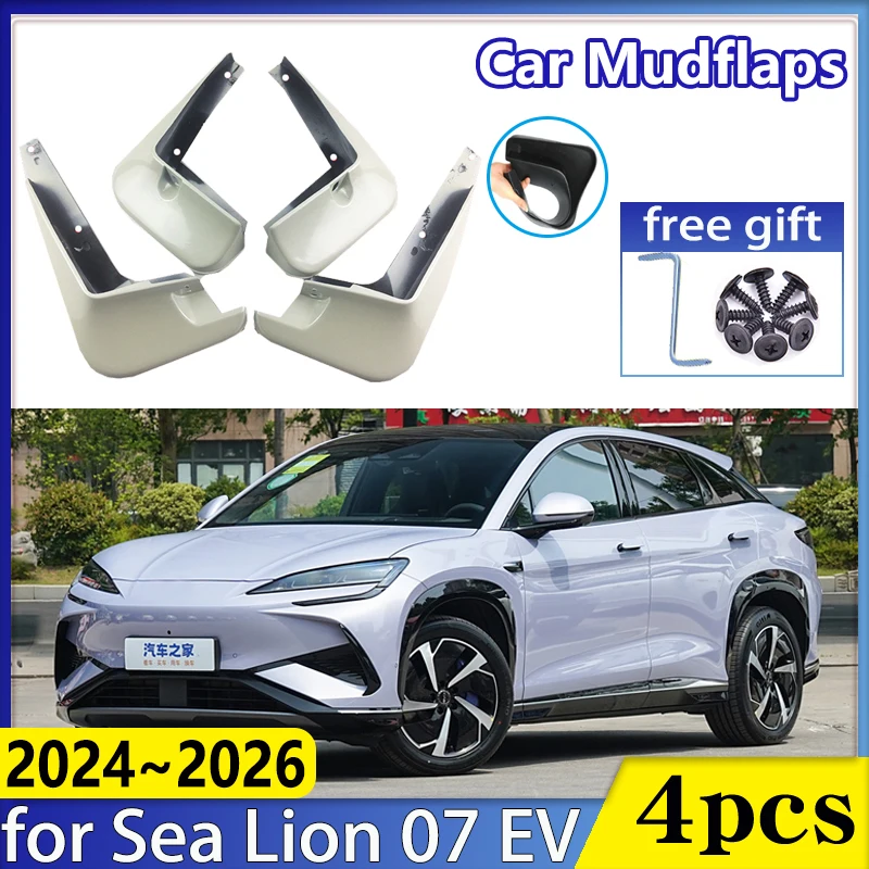 

Car Wheel Fender for BYD Sea Lion 07 EV 2024~2026 Sealion 7 Mudflaps Baking Paint Mud Flaps Guards Protect Mudguards Accessories