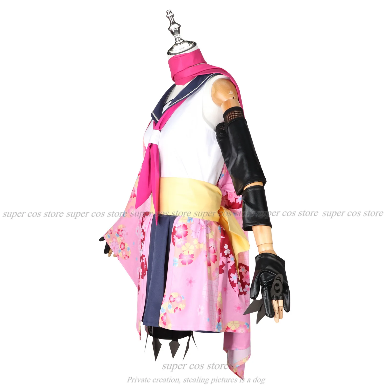 Game Blue Archive Cosplay Kuda Izuna Cosplay Costume Lovely Printed Kimono Uniform Wig Halo Women Halloween Party RolePlay Suit