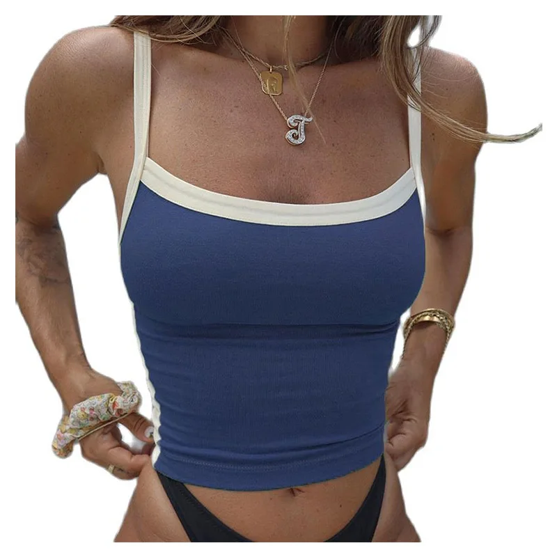 Fibelly-Haut court en patchwork basique pour femme, caraco dos nu, vert, vintage, précieux, sexy, été, Y2K, 2024