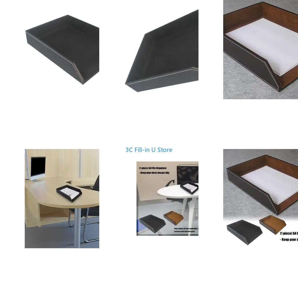 G8TA Elegant Desk File Holders For Paper PU Construction With Soft Fabric Interior