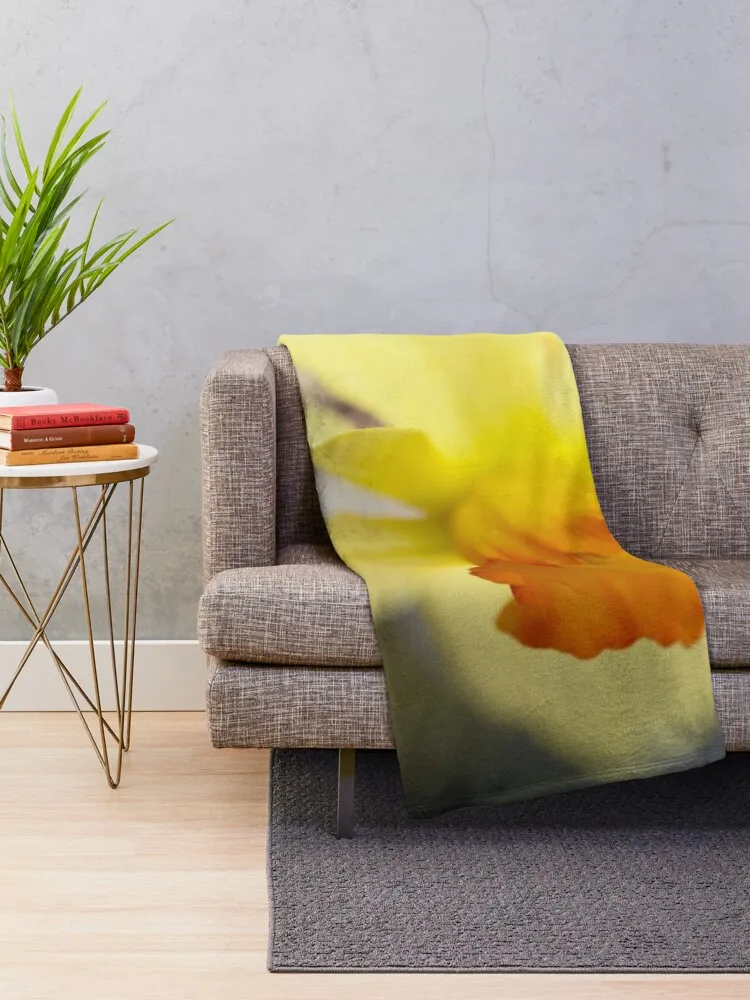 One in a Bunch of Bright, Beautiful Daffodils Throw Blanket halloween Furry wednesday Blankets